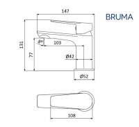 MEDIDAS MONOMANDO LAVABO LUNE BRUMA